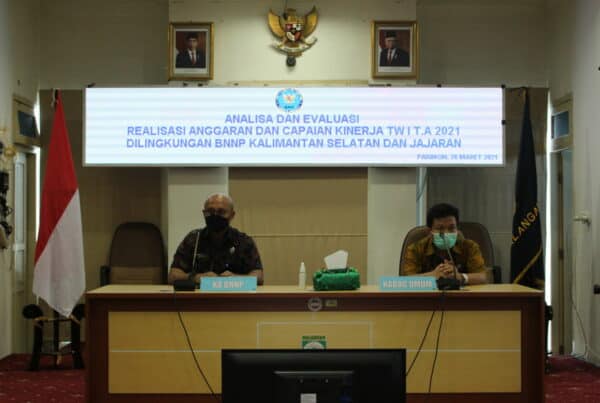 Analisa dan Evaluasi Realisasi Anggaran dan Capaian Kinerja TW I  T.A. 2021 di Lingkungan BNNP Kalimantan Selatan