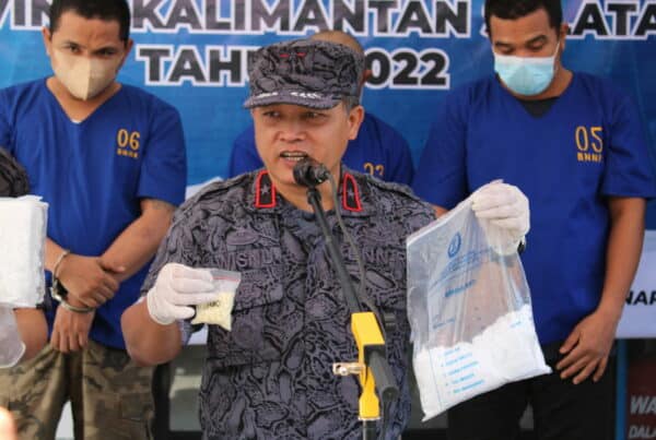 Kepala BNNP Kalsel Pimpin Press Release Hasil Ungkap Kasus Tindak Pidana Narkotika BNNP Kalsel Bulan Juli-Agustus 2022