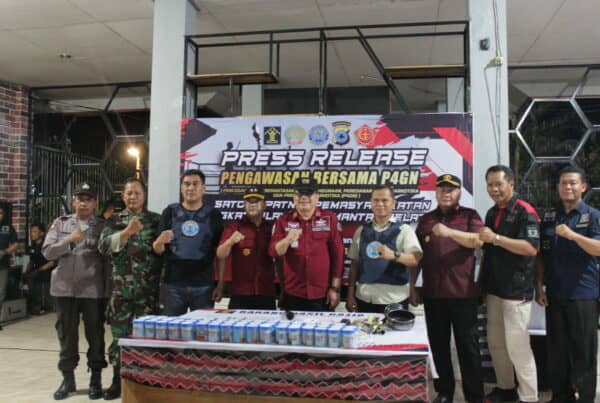 BNNP Kalsel bersama Kemenkumham Kalsel, TNI dan Polri melaksanakan Pengawasan Bersama P4GN di Lapas Narkotika Kelas IIA Karang Intan
